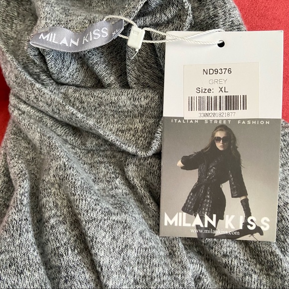 NWT Milan Kiss soft gray heather turtleneck mock neck sweater - Picture 10 of 11
